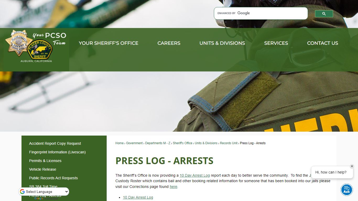 Press Log - Arrests | Placer County, CA