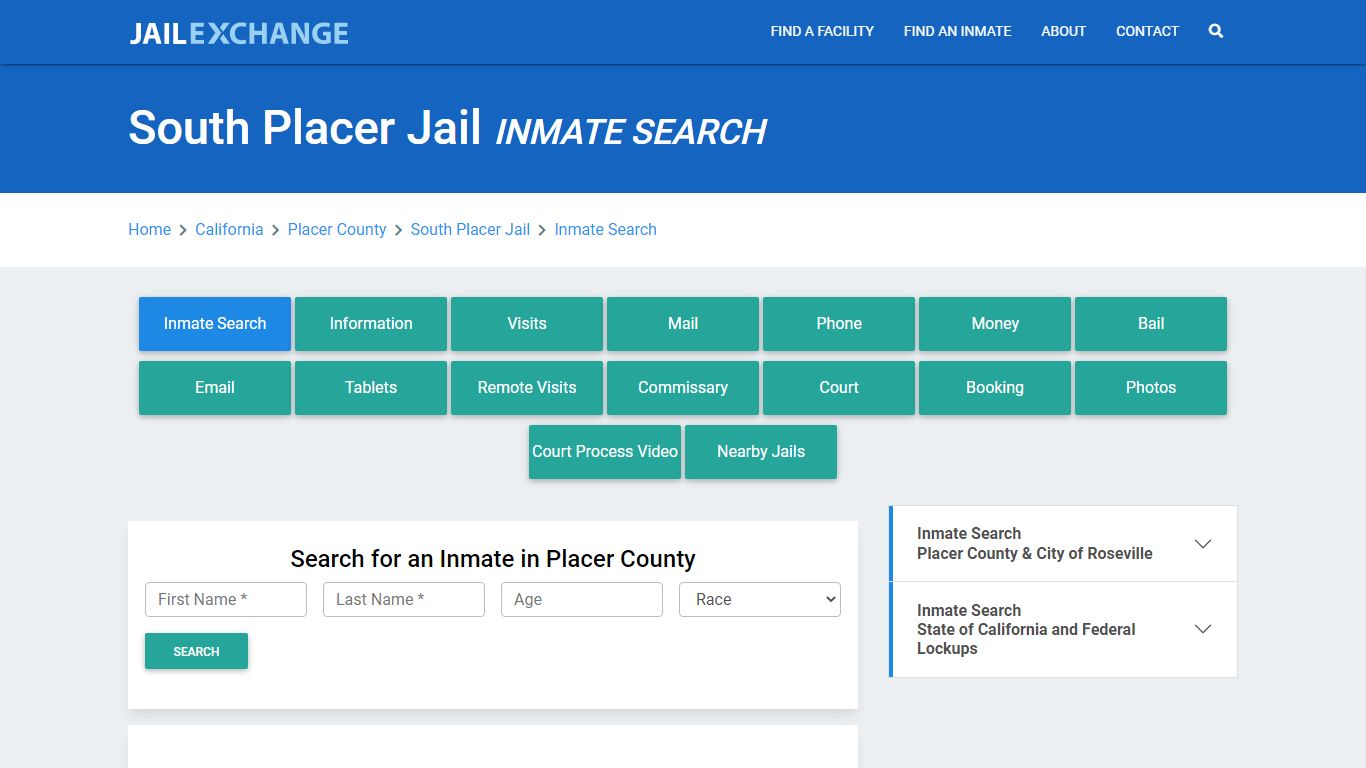 South Placer Jail, CA Inmate Search: Roster & Mugshots - Jail Exchange